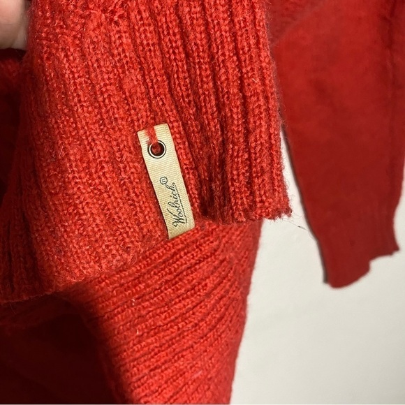 Woolrich orange poppy knit cable wool jumper sweater size small - Picture 3 of 5